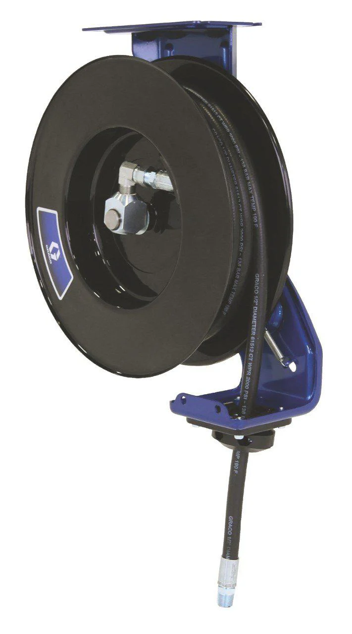 Graco SD10 Series Hose Reel w/ 3/8 in. X 35 ft. Hose - Grease - Metallic Blue - Ysert