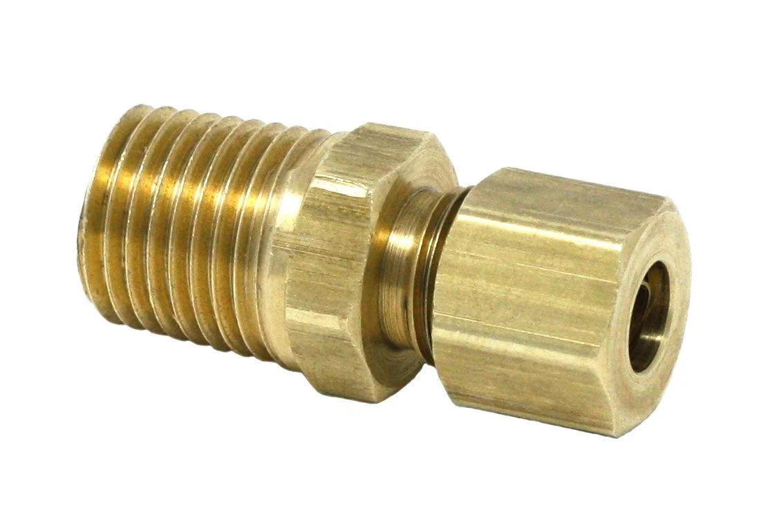 Graco General Pipe Fitting - Male Connector - 1/4 inch Tube x 1/4 inch Male, Brass - Ysert