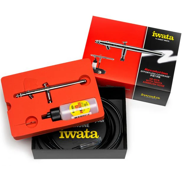 Iwata Revolution HP-BCR Siphon Feed Dual Action Airbrush with Iwata Airbrush Hose - Ysert