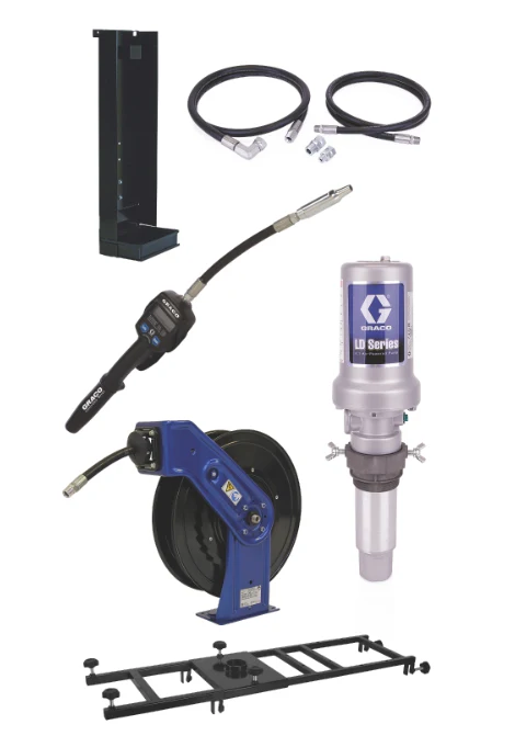 Graco 24K842 Ld Series 3:1 Deluxe Stationary 275 Gallon (1040 Liter) Oil Pump With Sd™ Series Hose Reel Package - Manual Meter Type - Ysert