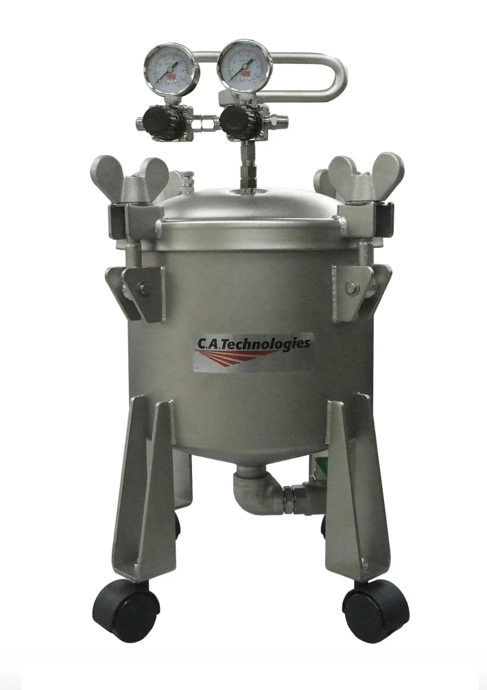 C.A Technologies 2.5 gallon (NON-ASME) Stainless Steel Non-Agitated Bottom Outlet Pressure Tank - DOUBLE REGULATED - Ysert