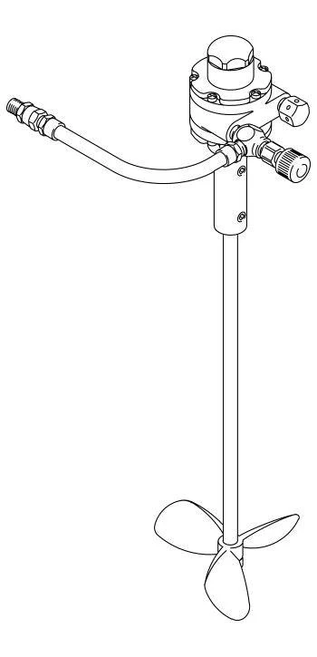 Pail Cover Agitator for 5 gallon (18 L) pails, air driven, 1/4 HP, 13.25 inches (33.6 cm) - Ysert