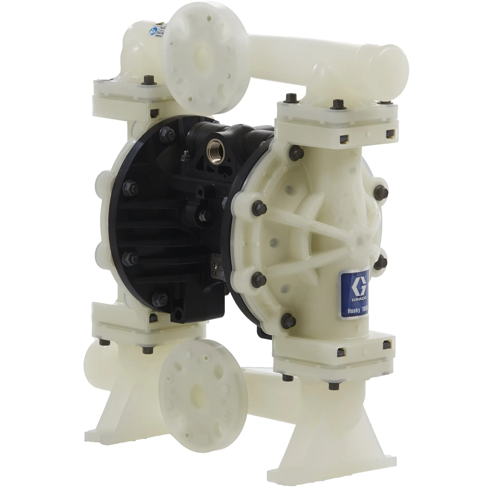 Graco Husky 1050 PP (NPT) Pump, Center Flange, PP Center Section, PP Seats, PTFE Balls & PTFE Diaphragm - Ysert