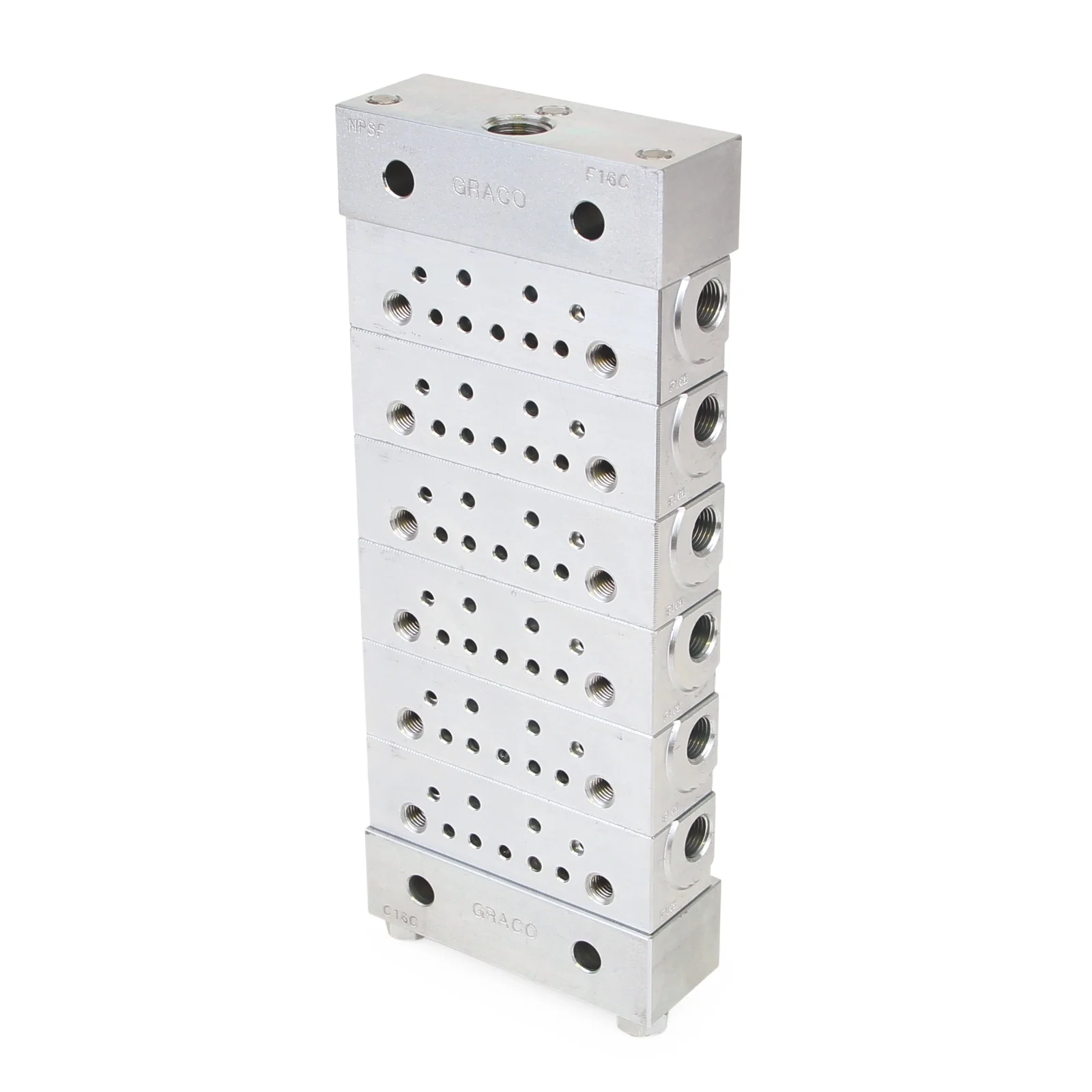 Graco Trabon® MSP Stainless Steel Divider Valve - 6 Section Base Plate Assembly, BSPP - Ysert