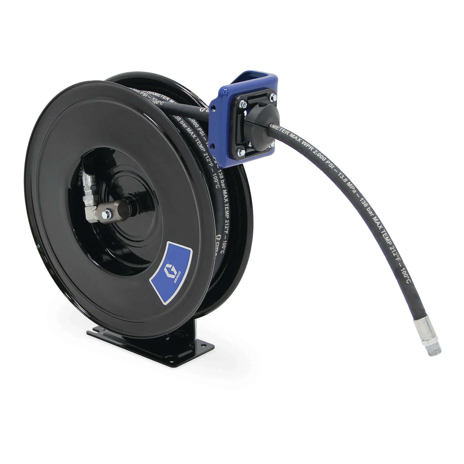 Graco SDX™  20, Grease, 3/8 in (10 mm) Inlet, 3/8 in X 50 ft (10 mm X 15 m) Hose, NPT, Overhead Mount, Black - Ysert