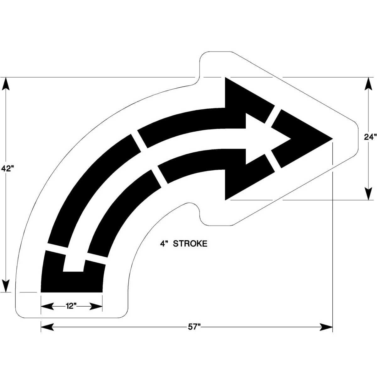 NEWSTRIPE Walmart Curve Arrow Stencil - Ysert