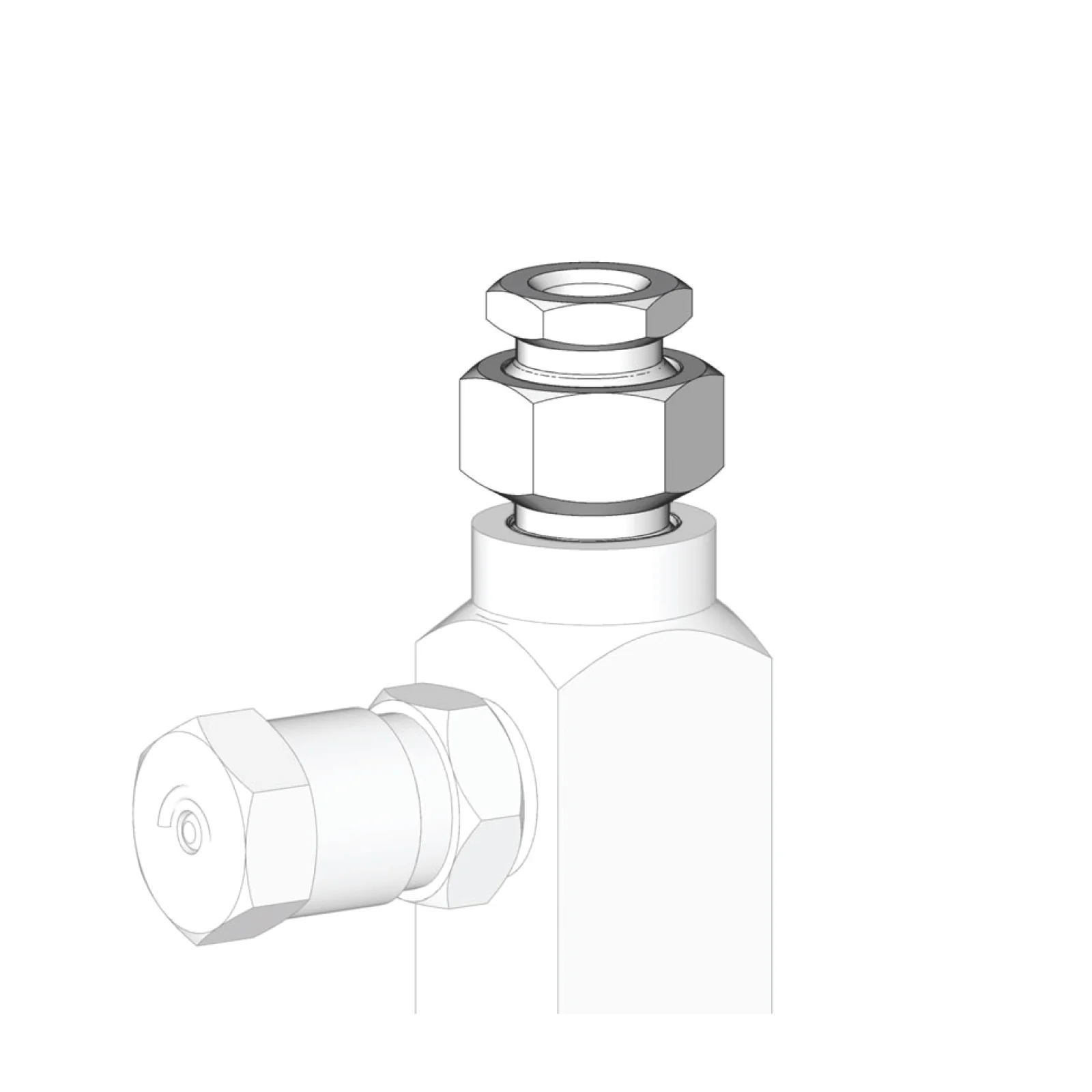GL-32 304 Stainless Steel Grease - Injector Outlet Replacement Kit (nut, ferrule and adapter), NPT - Ysert