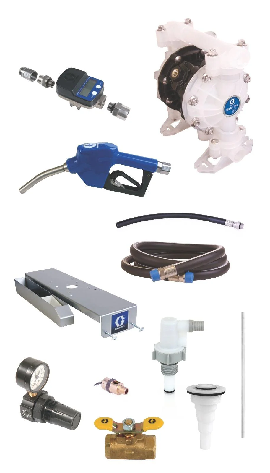 SD™ Blue Pump Drum Package - 2 ft (0.61 m) Suction Hose Length - Automatic Nozzle - 3/4 in. BSPP Fittings - Ysert