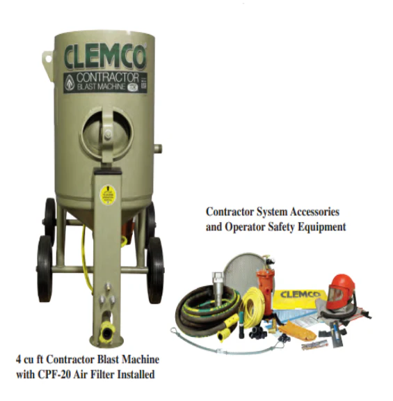 Clemco 4 cu ft High Pressure (HP) Contractor Blast Pot Package - SaFety Gear - Ysert