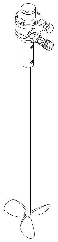 Graco Pail Cover Agitator for 10 Gallon (37 L) Pails, Air-Driven, 1/4 HP, 17.25 inches (43.8 cm) long, SST, Single Round Prop (3 Blade) - Ysert