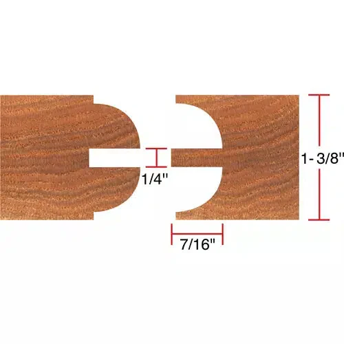 Grizzly C2167 - Passage Doors 6 pc. Stile & Rail Set - Quarter Round, 3/4