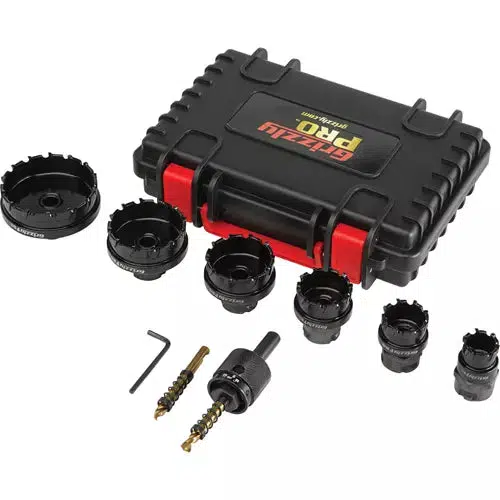 Grizzly PRO T33824 - 6 Pc Metalworking Tungsten Carbide Hole Saw Set 7/8