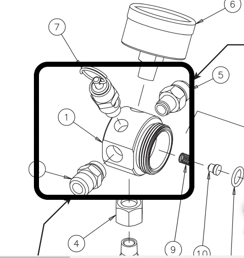 Binks 85-436 Regulator Body - Ysert