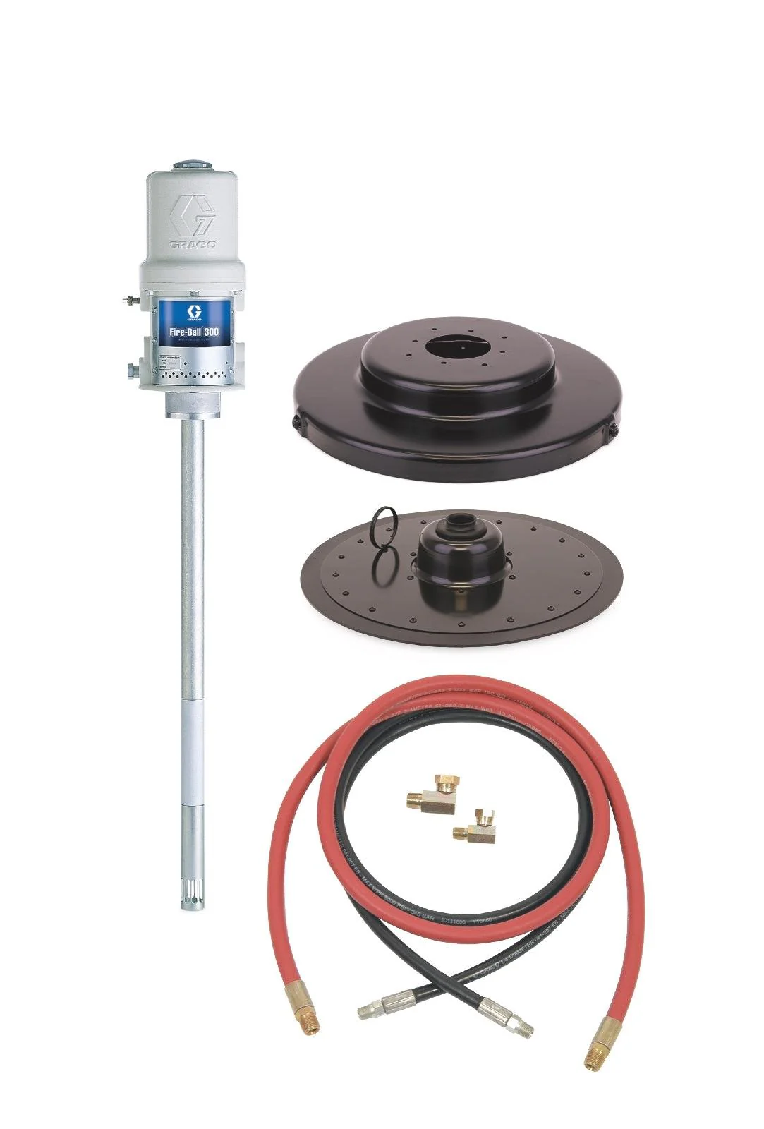 Graco Fire-Ball® 300 Series 50:1 120 lb. (54 kg) Grease Pump - Stationary Supply CE Package - Ysert