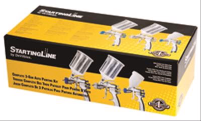 DeVilbiss StartingLine HVLP 3-Gun Auto Painting Kits 802789 - Ysert