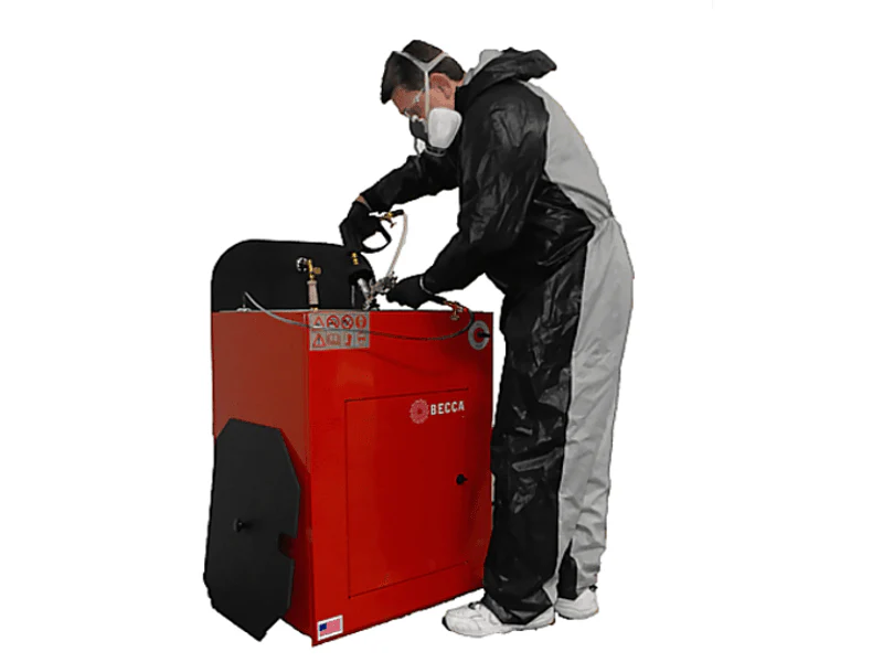 Becca S100M Manual Spray Gun Cleaner w/ POWERCLEAN, Flow Brush, Power Pistol, Foot Pedal, & High Flow QD - Ysert
