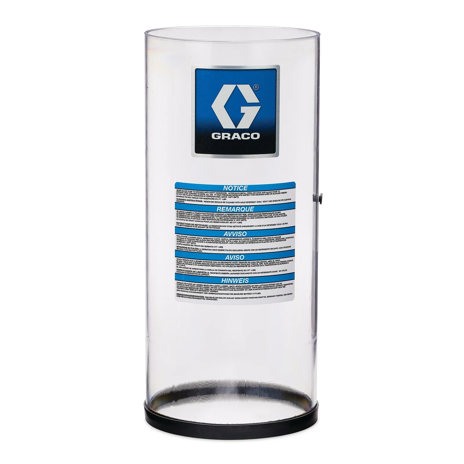 Graco Modu-Flo and E-Pump Spare Parts and Accessories - 12 pt./lb. Plastic Replacement Reservoir Assembly, 6 in OD x 13 in long - Ysert