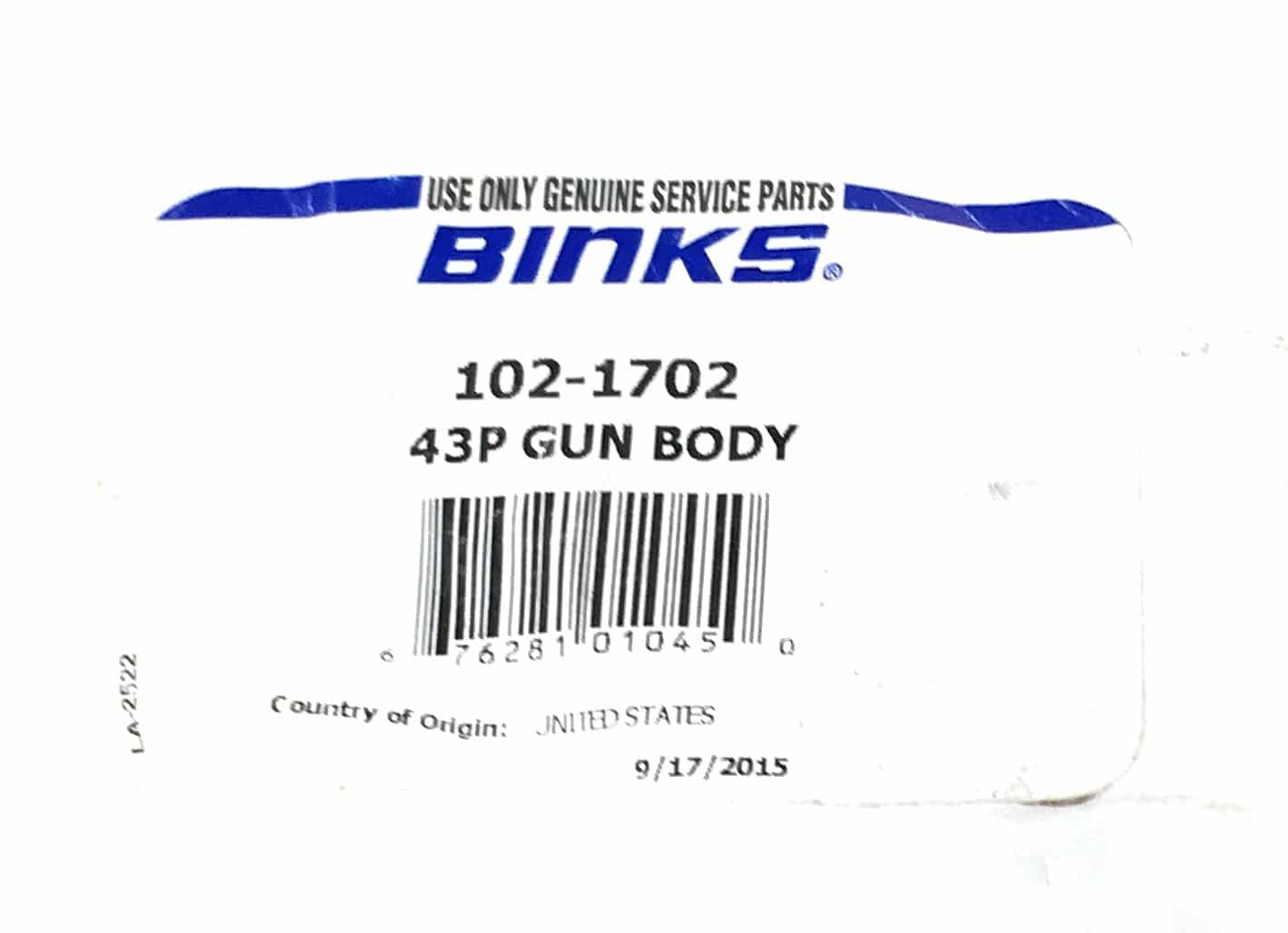 Binks 102-1702 43P Gun Body - Ysert