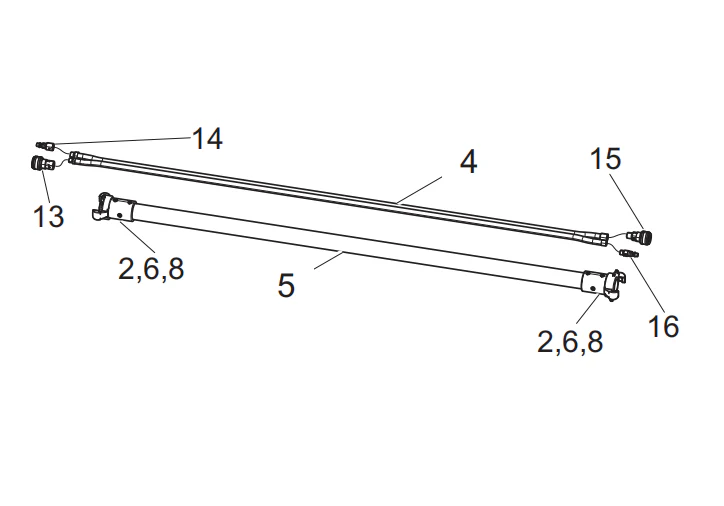 Graco 50 ft Pneumatic Blast Control Extension - Brass 2-prong  & Brass 2-prong - Ysert