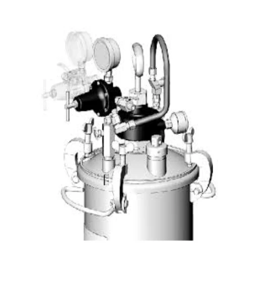 Binks 183G 5 Gallons ASME Galvanized Carbon Steel Pressure Tank - Double Regulated w/ Extra Sensitive Regulator & No Agitator - Ysert