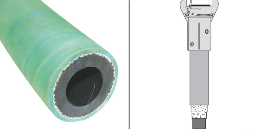 Clemco Standard 2-Braid Blast Hose - 1″ ID  x 25′ - Uncoupled - Ysert