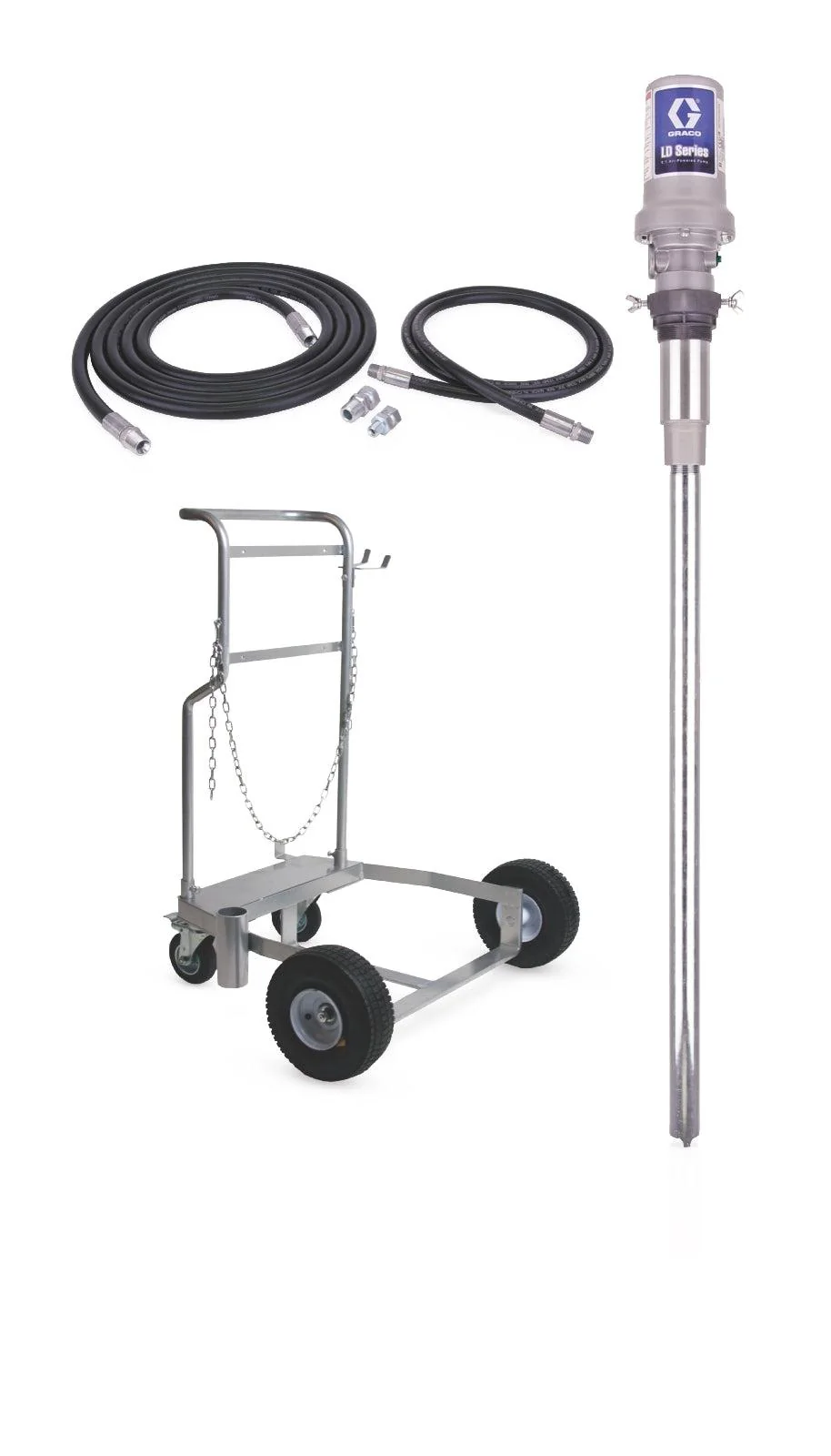 Graco LD Series 5:1 55 Gallon (200 Liter) Barrel Mobile Oil Pump Package - Manual Meter - Rigid Extension - Ysert