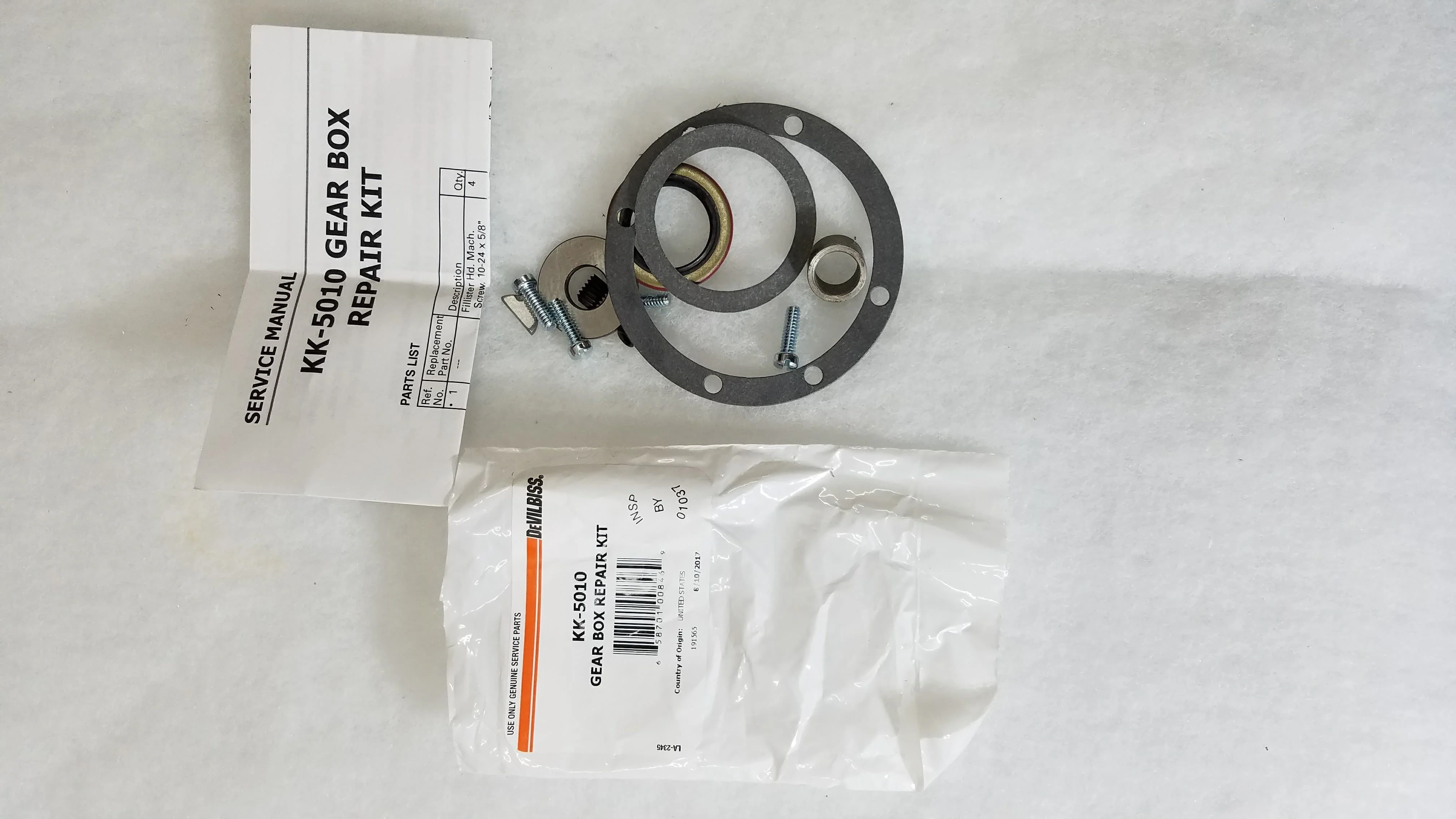 Devilbiss KK-5010 Gear Box Repair Kit - Ysert