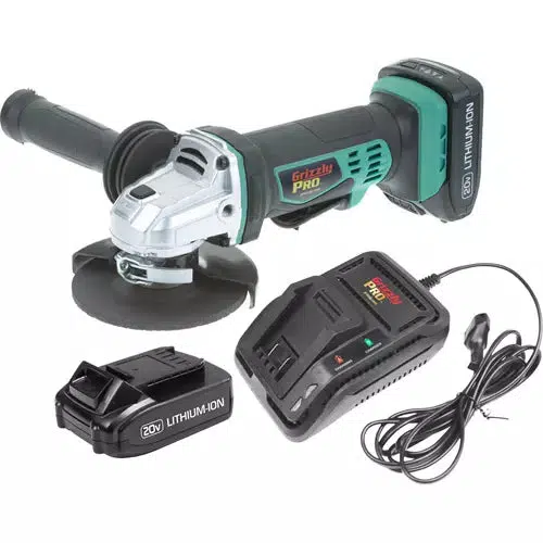 Grizzly PRO T30299X2 - 20V Angle Grinder Kit with 2 Li-Ion Batteries & Charger - Ysert
