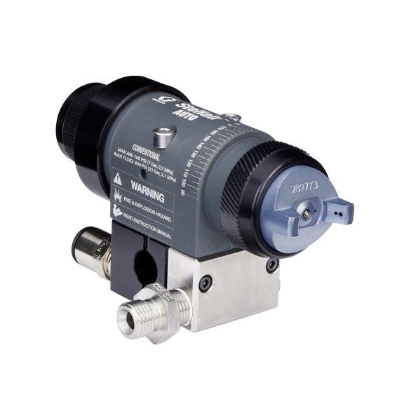Stellair automatic air spray gun, conventional, 0.055 in (1.4 mm) nozzle for general applications, with a side inlet manifold (metric) - Ysert