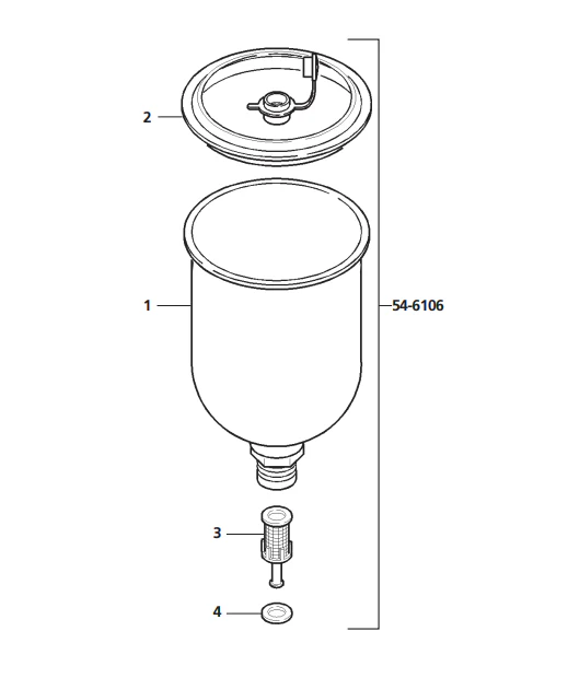 Binks 54-6106 Aluminium 900cc Gravity Feed Cup - Ysert