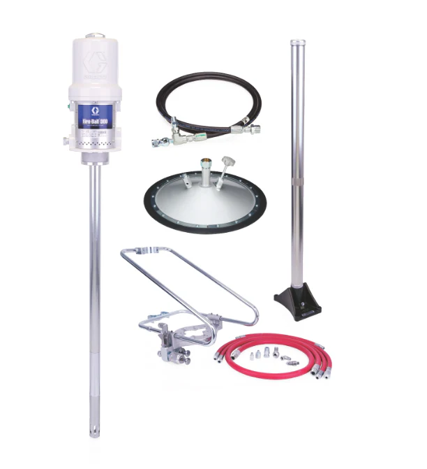 Graco 226013 Fire-Ball® 300 Series 50:1 400 Lb. (181 Kg) Grease Pump - Stationary Supply Topper-Inductor Package - Ysert