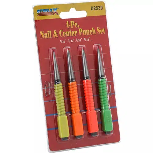 Steelex D2530 - 4-Pc. Nail & Center Punch Set - Ysert