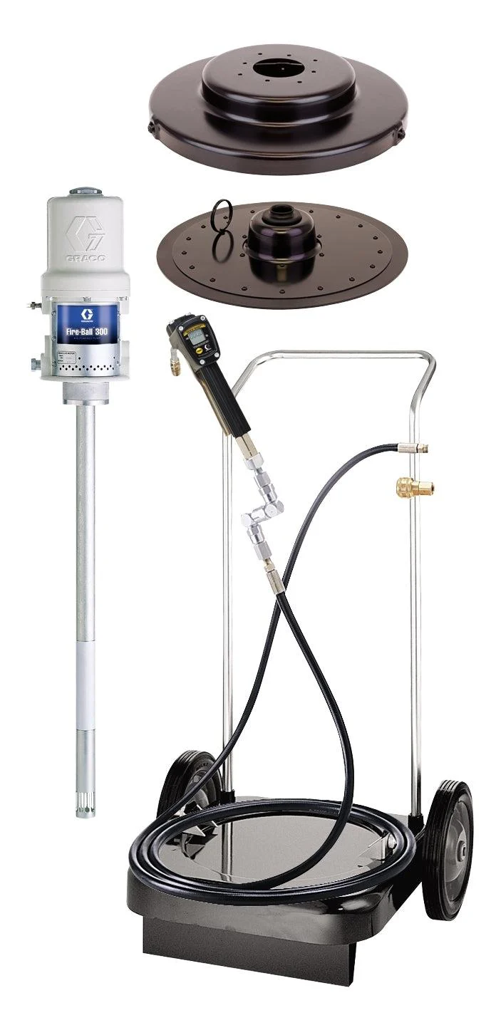 Fire-Ball® 300 Series 50:1 120 lb. (54 kg) Grease Pump - Portable CE Package with 2-Wheel Cart - Ysert
