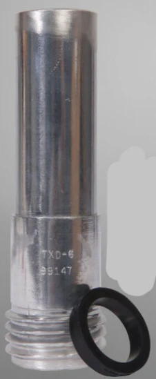 Clemco TXD Tungsten Carbide Lined Long Venturi Style Contractor Thread 1 ¼” inch Entry Metal Jacketed Sandblast Nozzle - Ysert