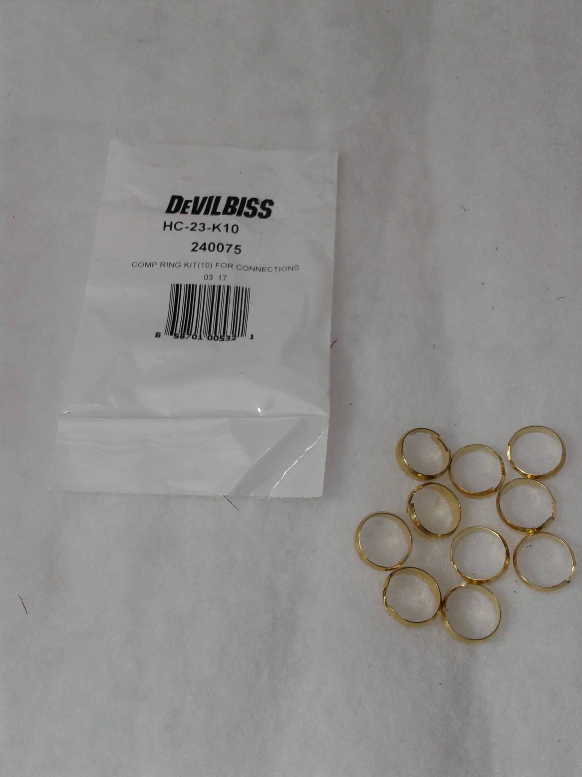 Devilbiss HC-23-K10 240075 Comp Ring Kit(10) for Connections - Ysert