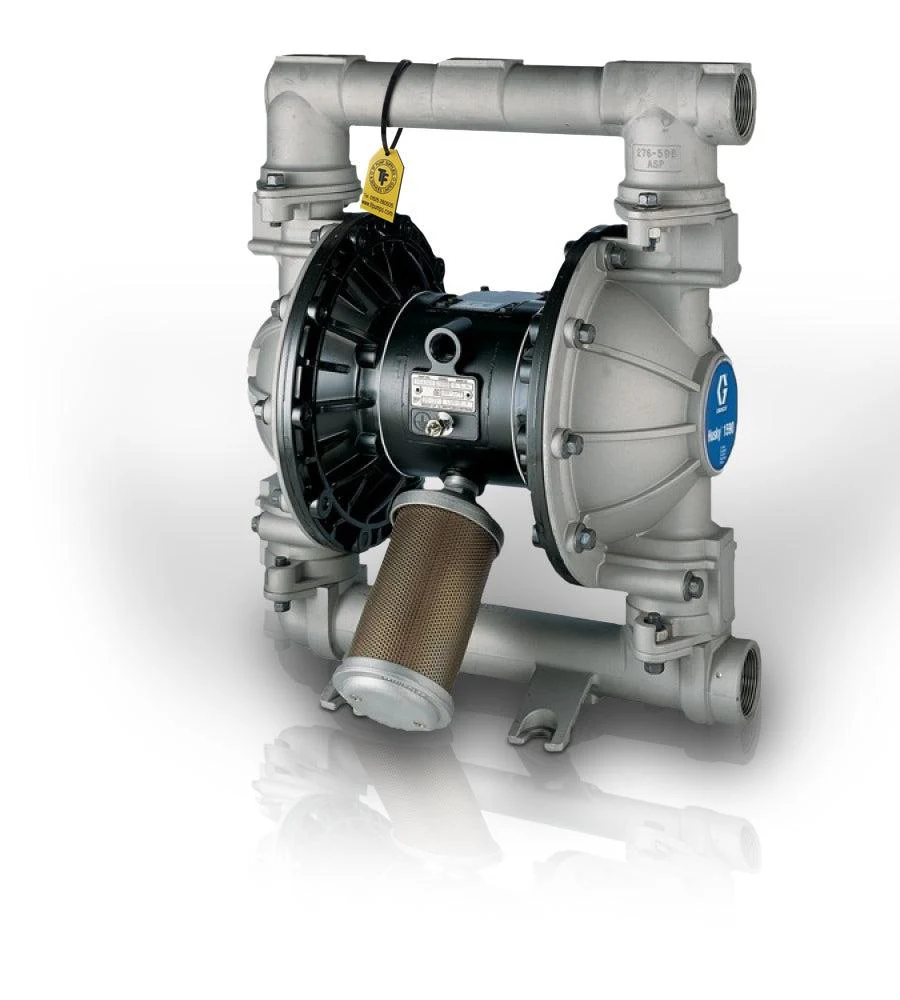 Graco Husky 1590 - 100 GPM - S/S Air Operated Double Diaphragm Metal Pump w/Aluminum Air Motor, Standard Air Valve, Buna-N Seat, Ball & Diaphragm - Ysert