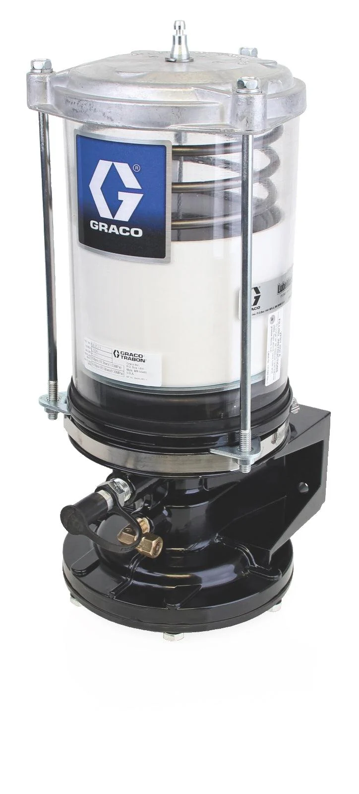 Graco LubriSystem Standard Air Operated Pump with 2.72 kg (6 lb.) lastic Cylindrical Reservoir - Grease - Ysert