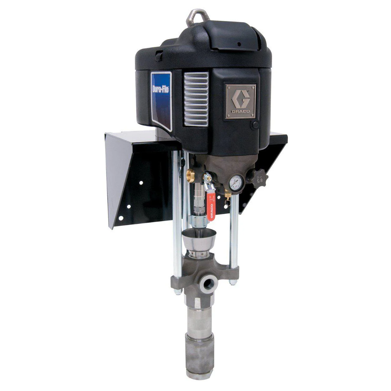 Graco Dura-Flo 23:1 6500 cc Motor/580 cc Lower 2-Ball Piston Pump : Low Noise NXT Motor / Carbon Steel Lower Material / 3 PTFE w/ 2 Leather Packing - Ysert