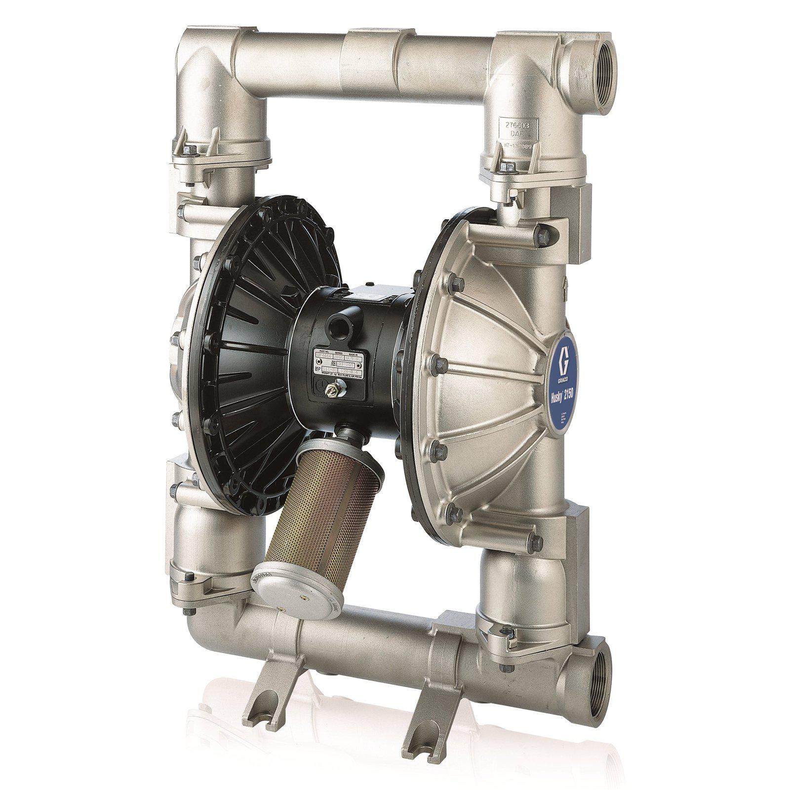 Graco Husky 1590 - 100 GPM - Stainless Steel AODD Metal Pump with Aluminum Air Motor, Standard Air Valve, TPE Seat, Acetal Ball & TPE Diaphragm - Ysert