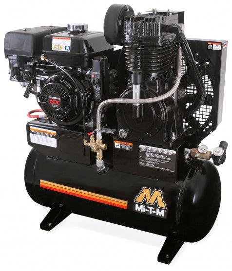 Mi-T-M Two Stage Gasoline Stationary Air Compressor -17.2 CFM - 175 PSI - 20 gal -  - (49-State) - Ysert