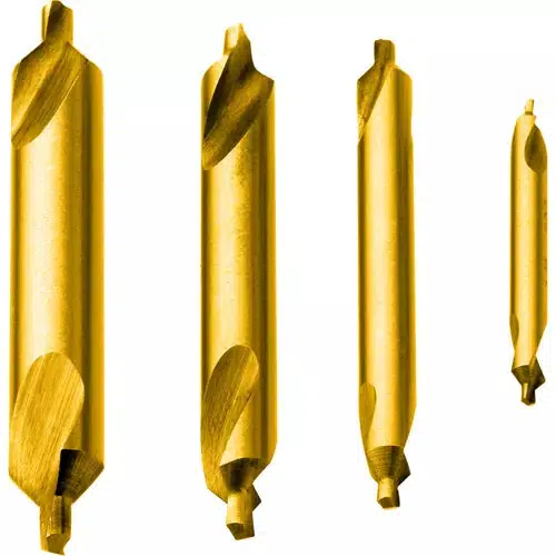 Grizzly T32068 - TiN-Coated Center Drill Set, 82 Deg., 4-Pc. - Ysert