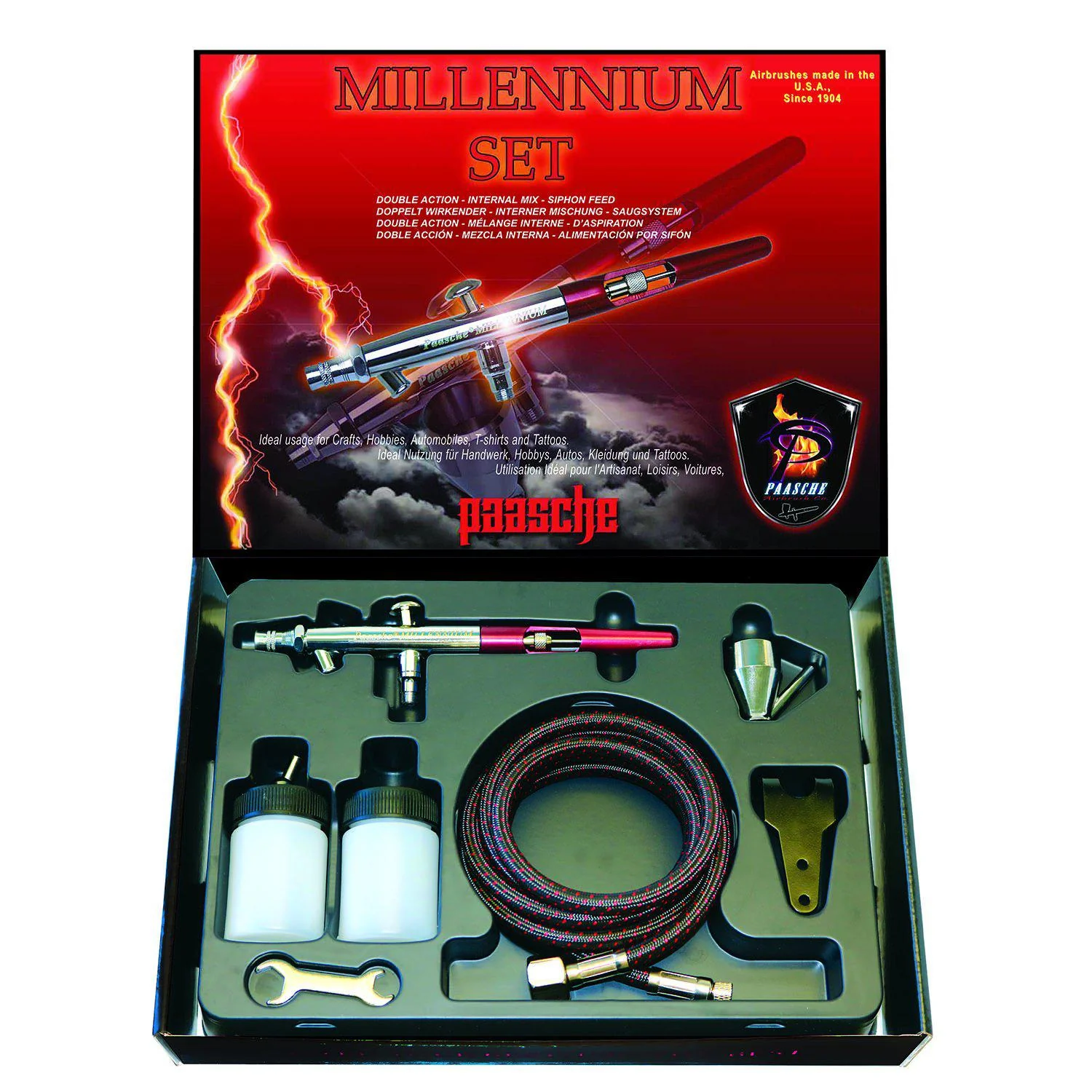 Paasche Millennium Double Action Airbrush Set - Size 3 (0.74 mm) - Ysert
