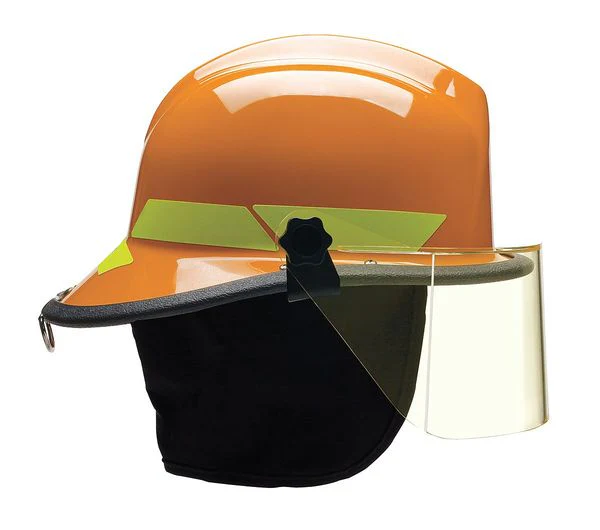 Bullard Fire Helmet, Modern Style (Orange, w/ Quick-AttachTM) 4 in Faceshield) - Ysert