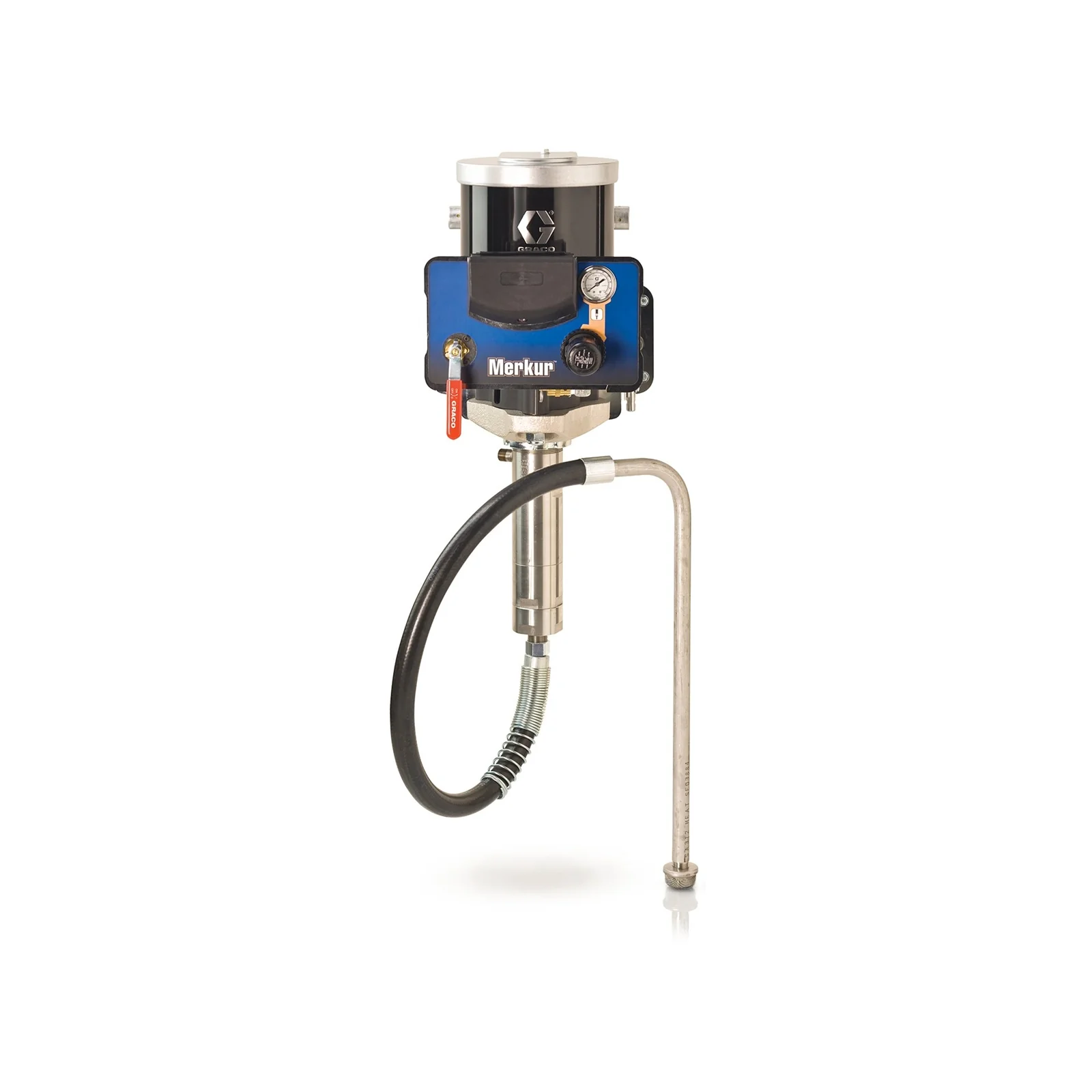 10:1 Merkur Pump, 1.2 gpm (4.5 lpm) fluid flow, Wall Mount, Pump/Gun Air Controls, Suction Hose - Ysert