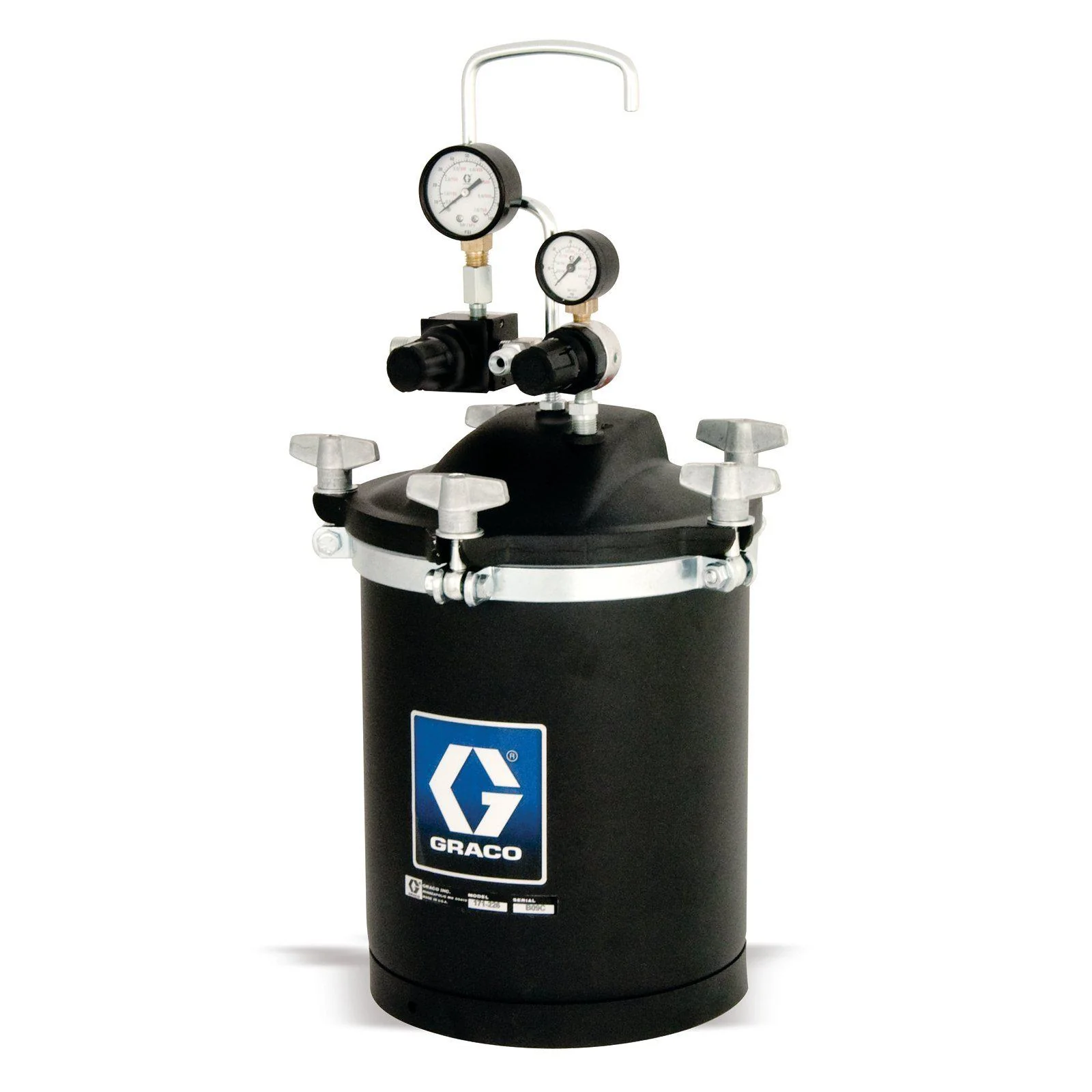 Graco 2.5 Gallon Pressure Pot Aluminum Construction w/ Dual Regulators -  50 PSI - Ysert
