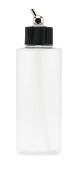 Iwata I4504 Crystal Clear Bottle 4 oz / 118 ml Cylinder With Adaptor Cap - Ysert