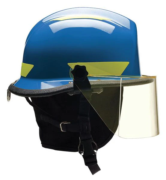 Bullard Fire/Rescue Helmet (Blue Thermoplastic w/ Quick-Attach(TM) 4 in Faceshield) - Ysert