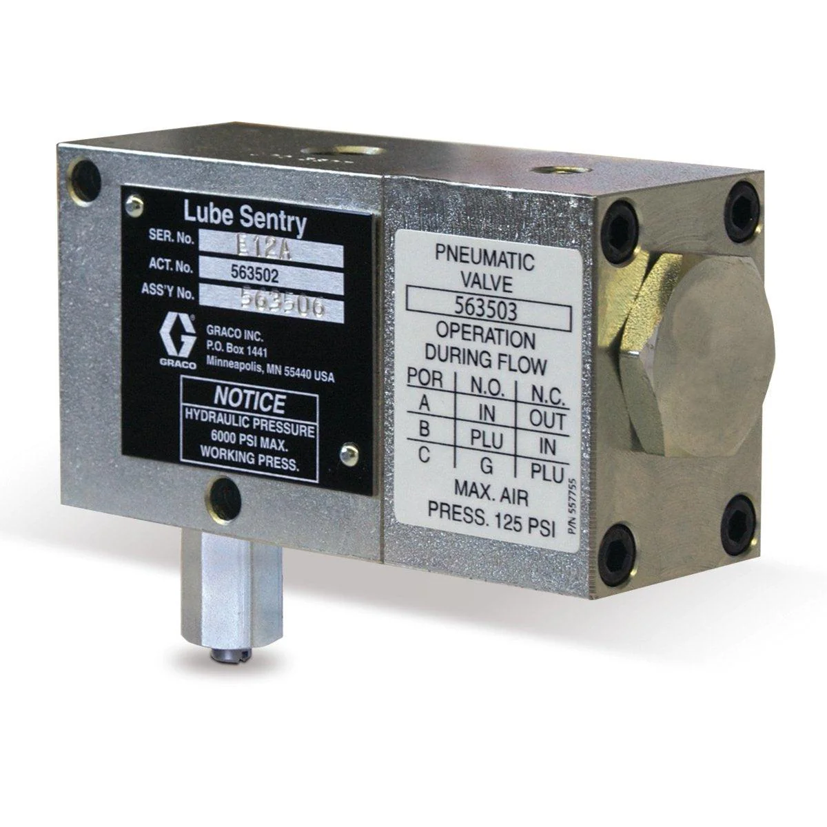 Graco Lube Sentry Valve Switch, Complete - Pneumatic - Ysert