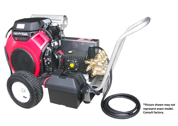 Pressure-Pro Pro Series 3500 PSI @ 8.0 GPM General Pump Belt Drive Honda Engine Cold Water Gas Pressure Washer w/ Electric Start - Cart - Ysert