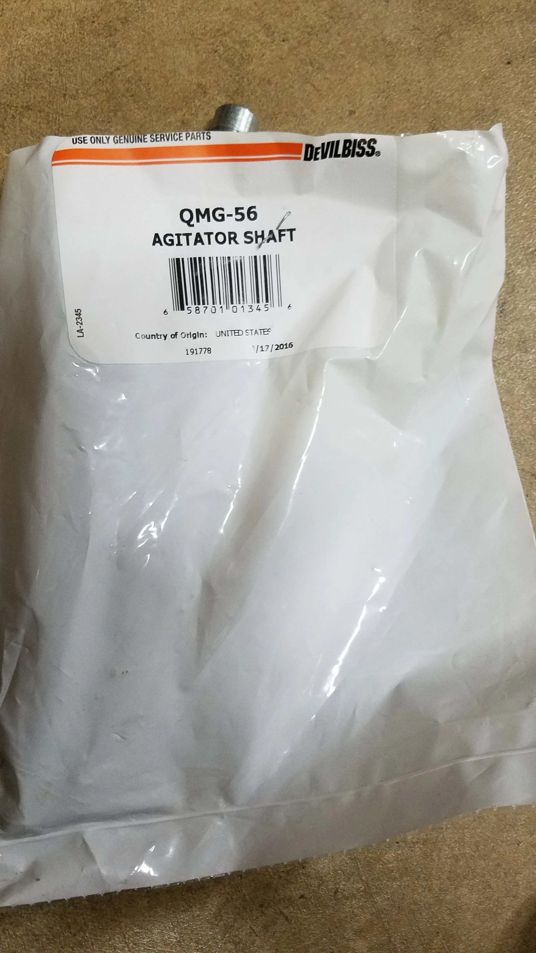 Devilbiss QMG-56 Agitator Shaft - Ysert